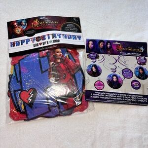 Disney Descendants Birthday Banners Decoration Happy Birthday NEW